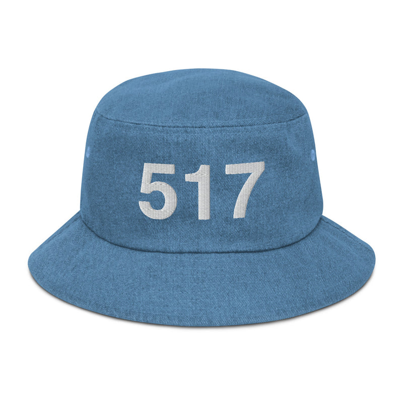 517 Lansing MI Area Code Denim Bucket Hat