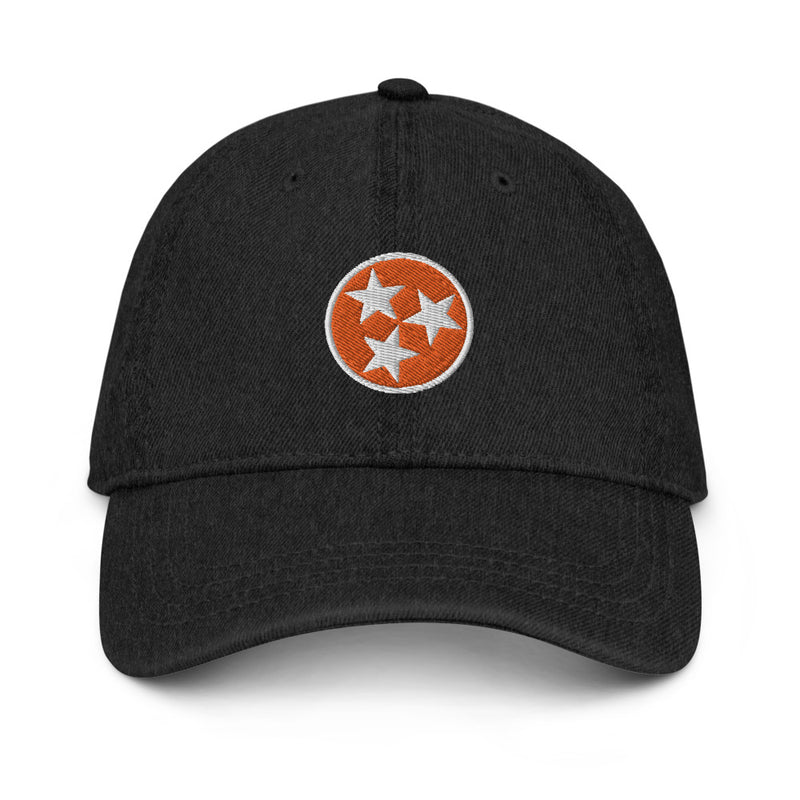 Black & Orange Tennessee Flag Denim Dad Hat
