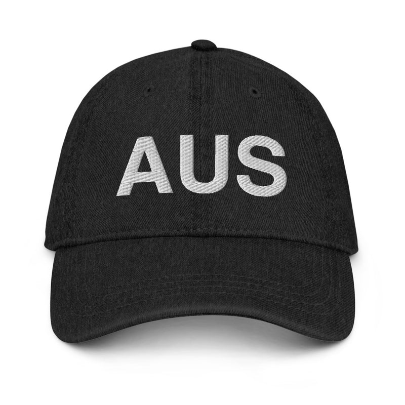 AUS Austin Airport Code Denim Dad Hat