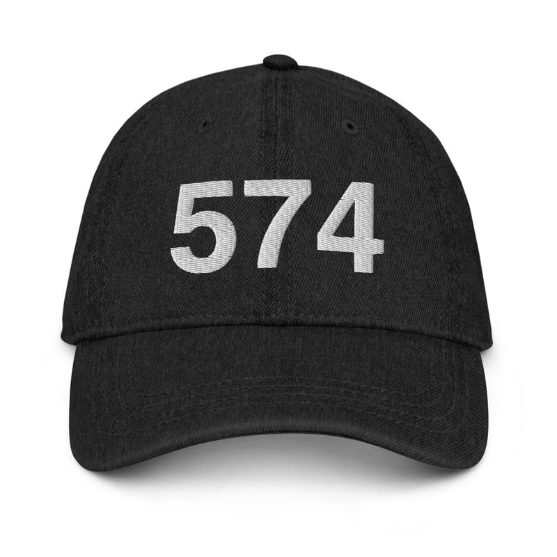 574 South Bend IN Area Code Denim Dad Hat