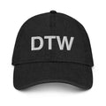 DTW Detroit MI Airport Code Denim Dad Hat