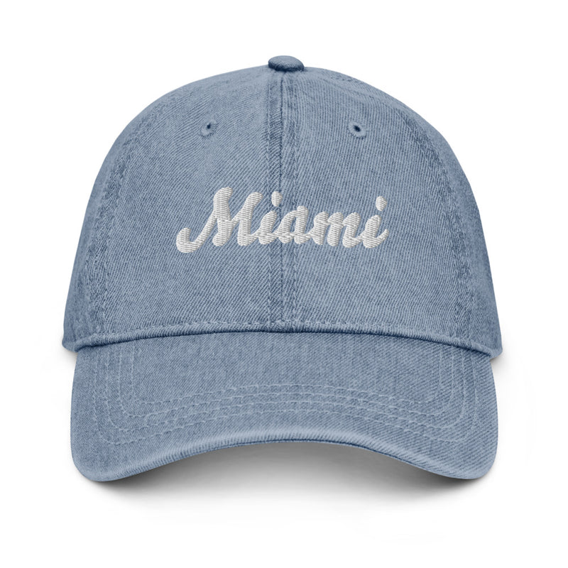 Script Miami FL Denim Dad Hat