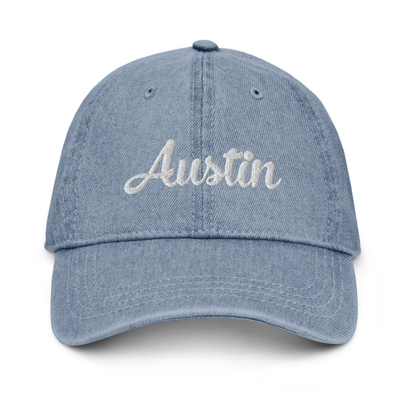Script Austin TX Denim Dad Hat