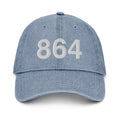 864 Greenville SC Area Code Denim Dad Hat