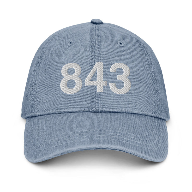 843 Charleston SC Area Code Denim Dad Hat
