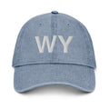 Wyoming WY Denim Dad Hat
