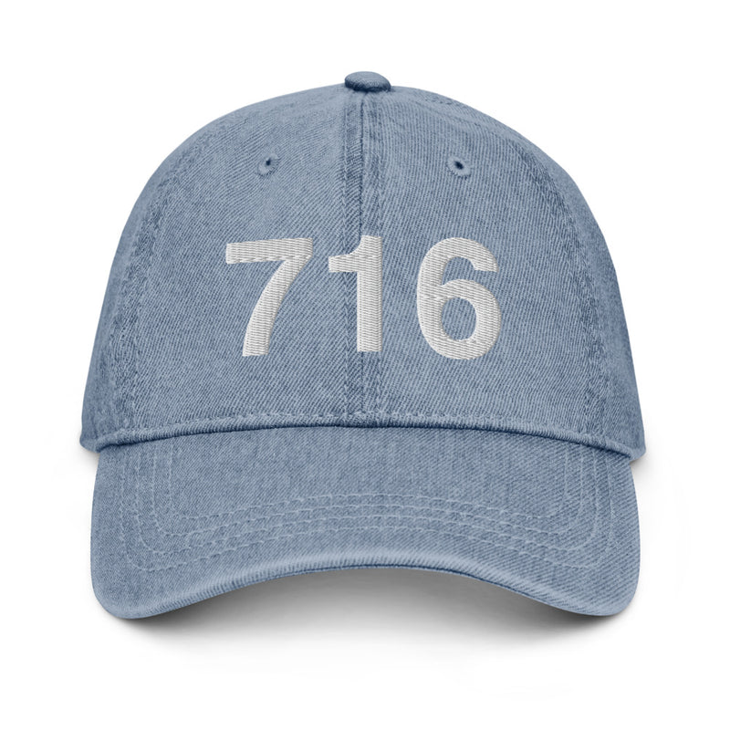 716 Buffalo NY Area Code Denim Dad Hat