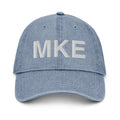 MKE Milwaukee Airport Code Denim Dad Hat