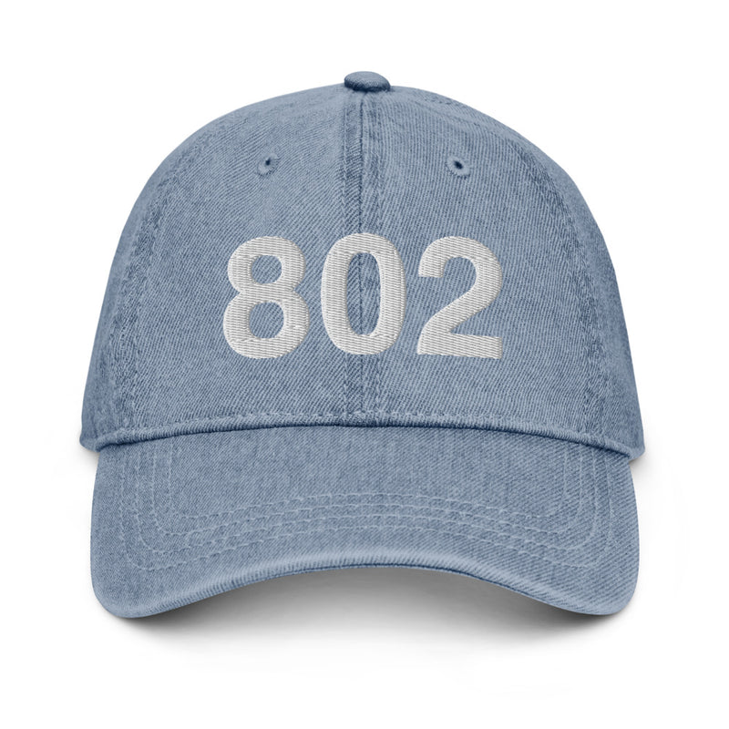 802 Vermont Area Code Denim Dad Hat