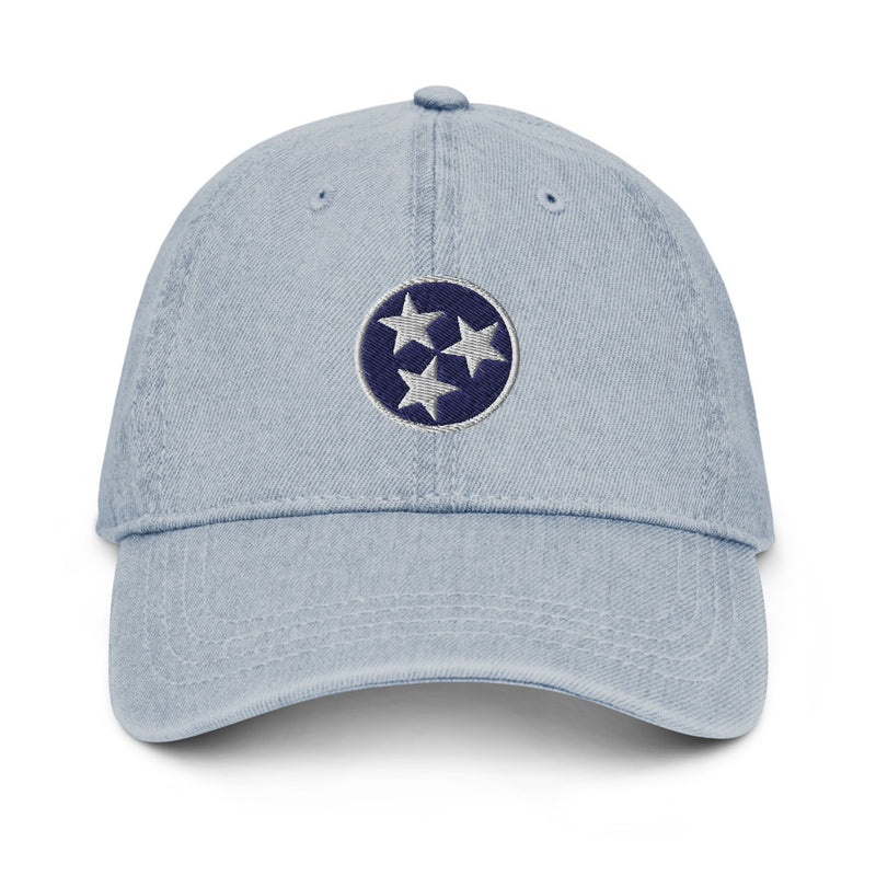 Tennessee Tri Star Flag Denim Dad Hat