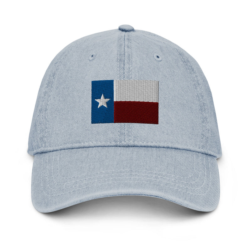 Maroon Texas Flag Denim Dad Hat