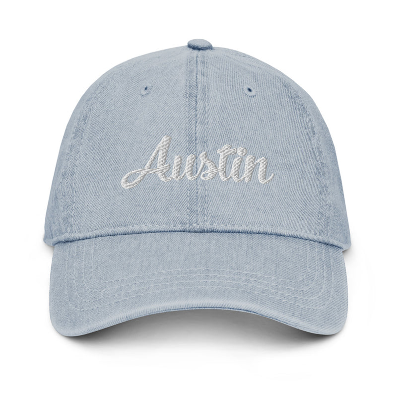 Script Austin TX Denim Dad Hat
