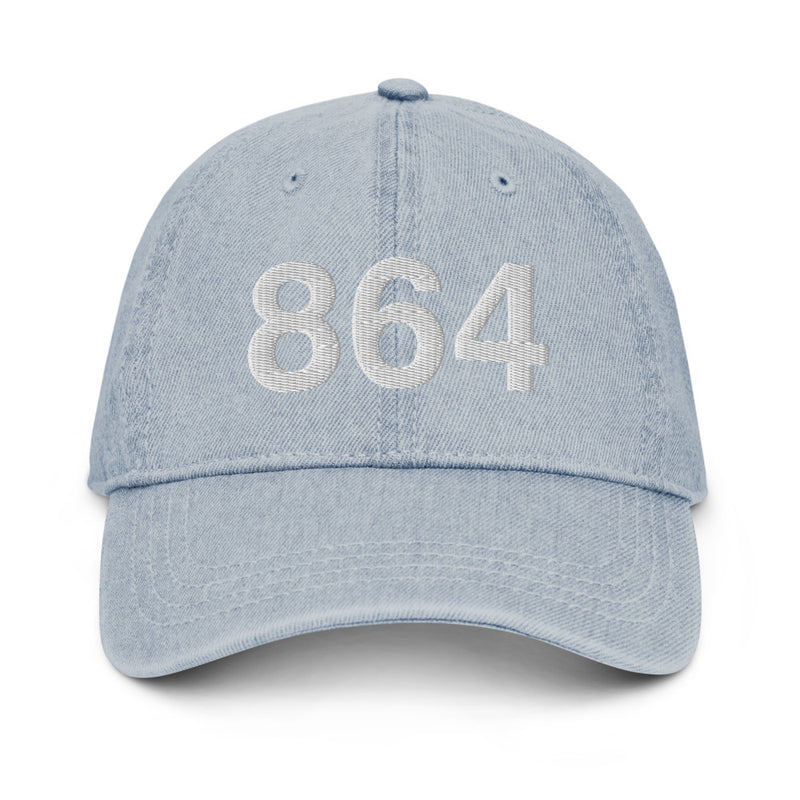 864 Greenville SC Area Code Denim Dad Hat