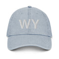 Wyoming WY Denim Dad Hat