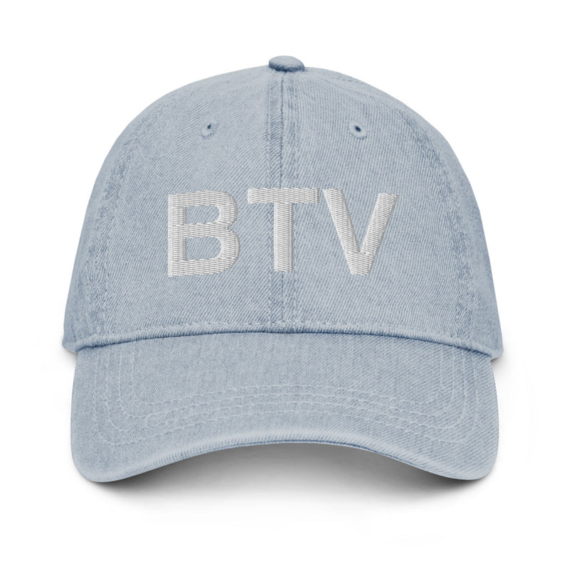 BTV Burlington Airport Code Denim Dad Hat