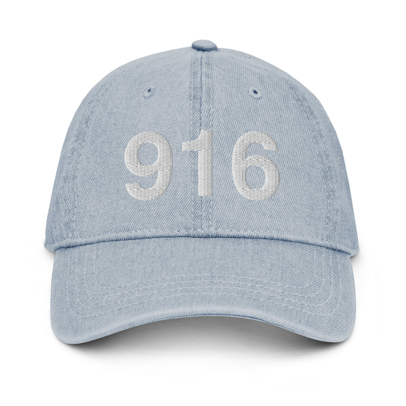 916 Sacramento Area Code Denim Dad Hat
