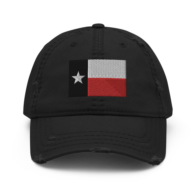 Black and Red Texas Flag Distressed Dad Hat