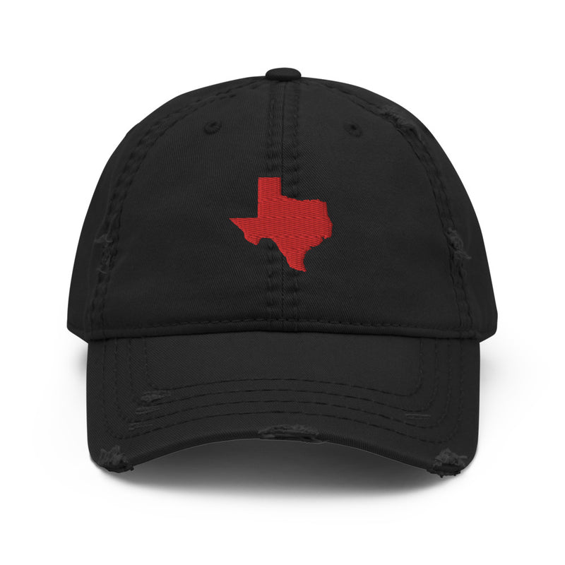 Red Texas Distressed Dad Hat
