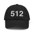 512 Austin Area Code Distressed Dad Hat