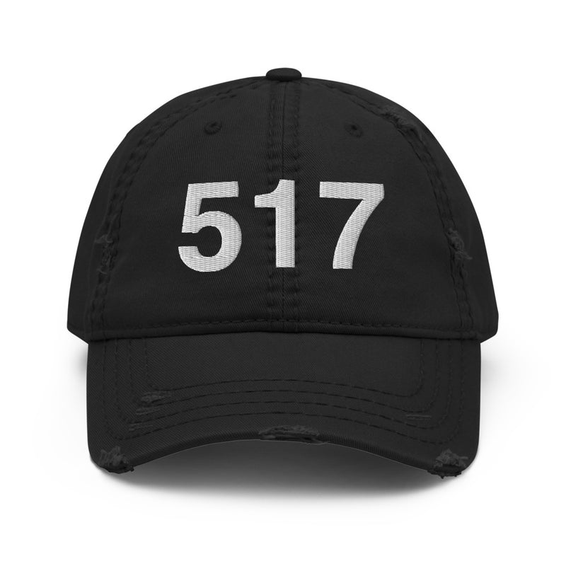 517 Lansing MI Area Code Distressed Dad Hat