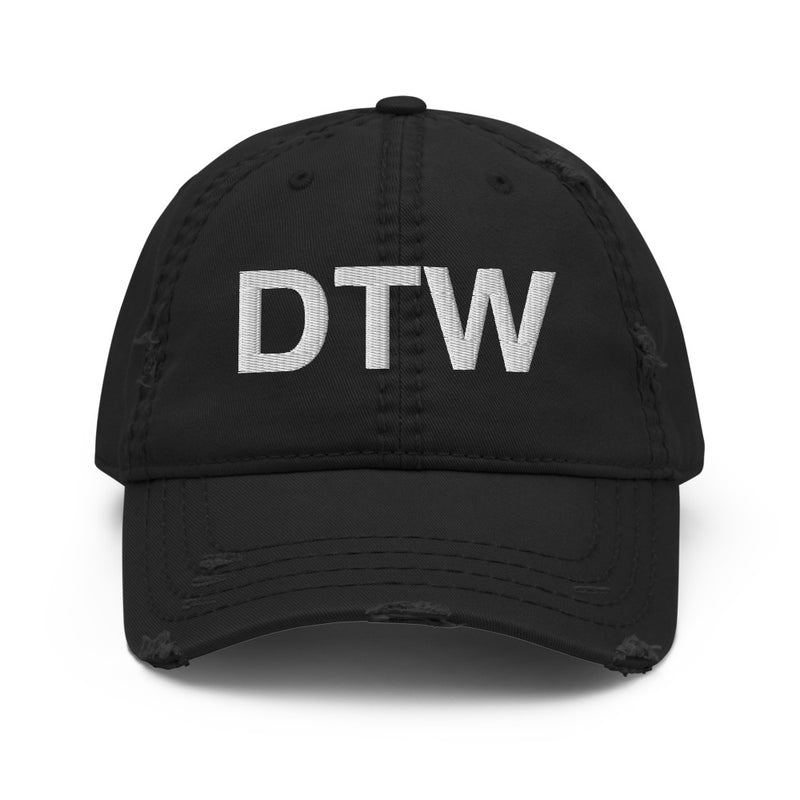 DTW Detroit MI Airport Code Distressed Dad Hat