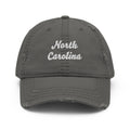 Cursive North Carolina Distressed Dad Hat