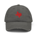 Red Texas Distressed Dad Hat
