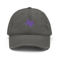Purple Texas Distressed Dad Hat
