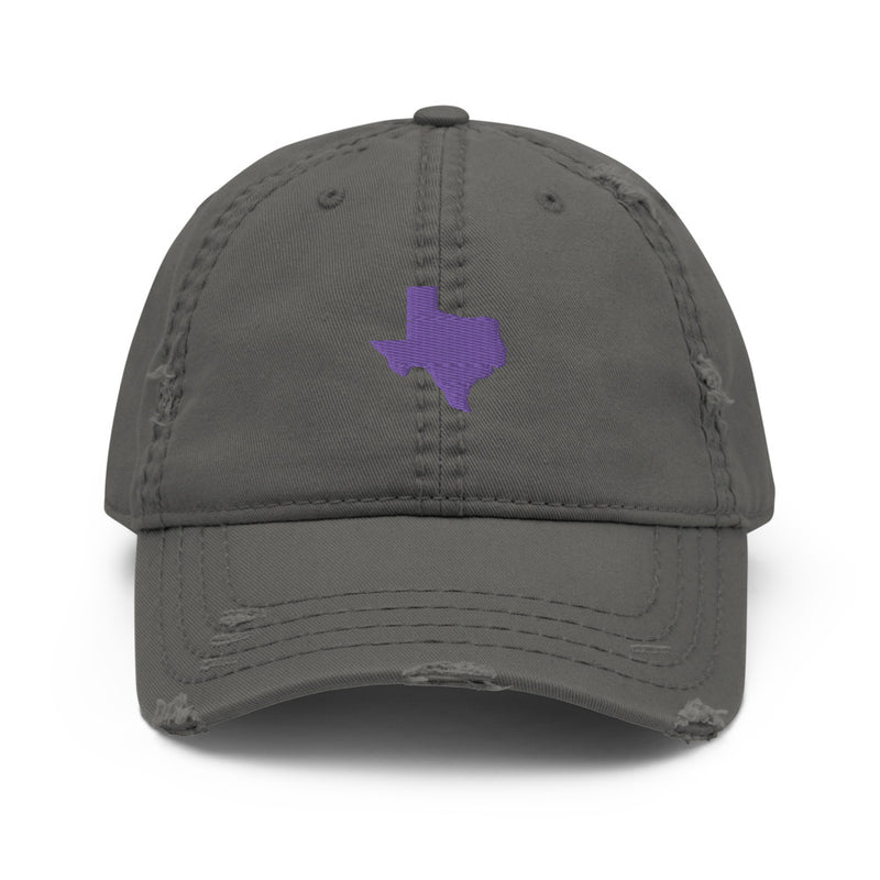 Purple Texas Distressed Dad Hat