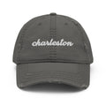 Cursive Charleston SC Distressed Dad Hat