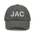 JAC Jackson Hole Airport Code Distressed Dad Hat