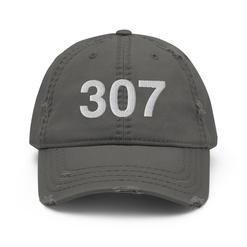307 Wyoming Area Code Distressed Dad Hat