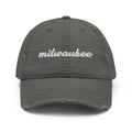 Cursive Milwaukee Distressed Dad Hat