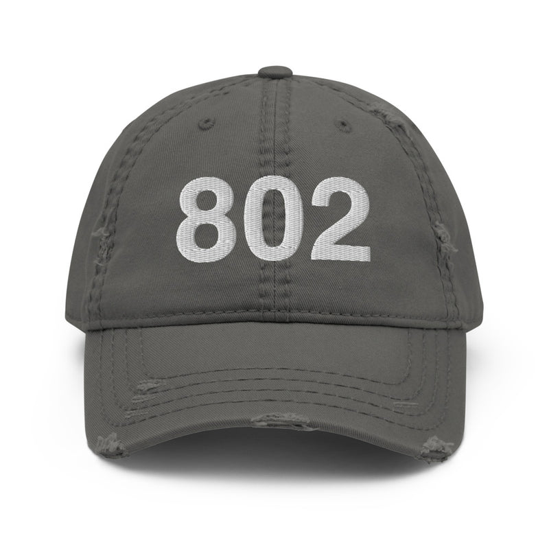 802 Vermont Area Code Distressed Dad Hat