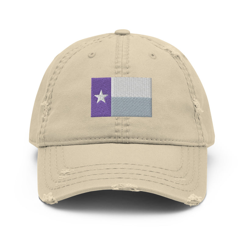 Purple Texas Flag Distressed Dad Hat