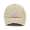 907 Alaska Area Code Distressed Dad Hat