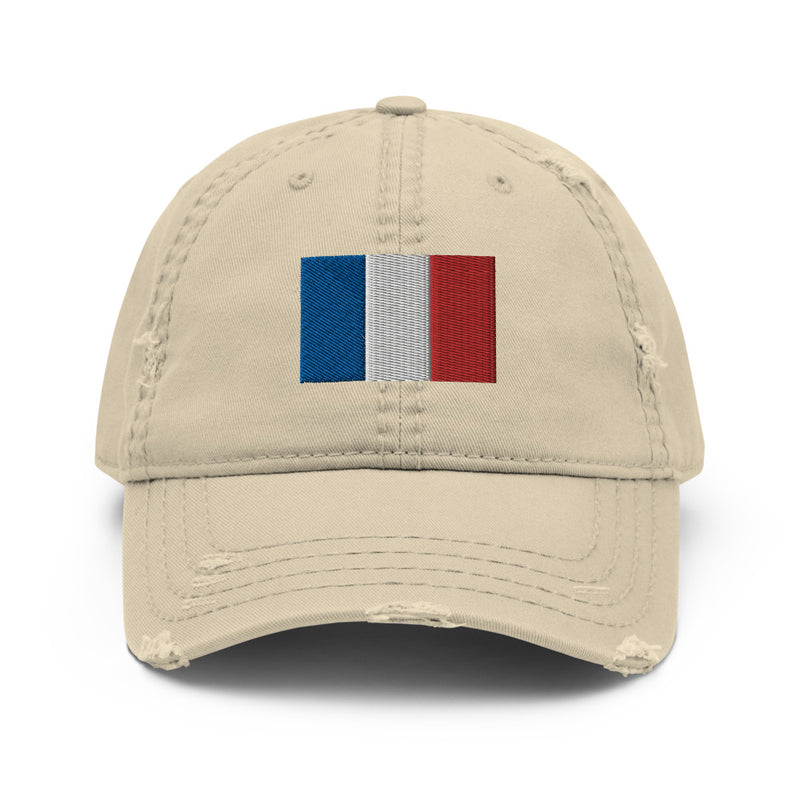France Flag Distressed Dad Hat