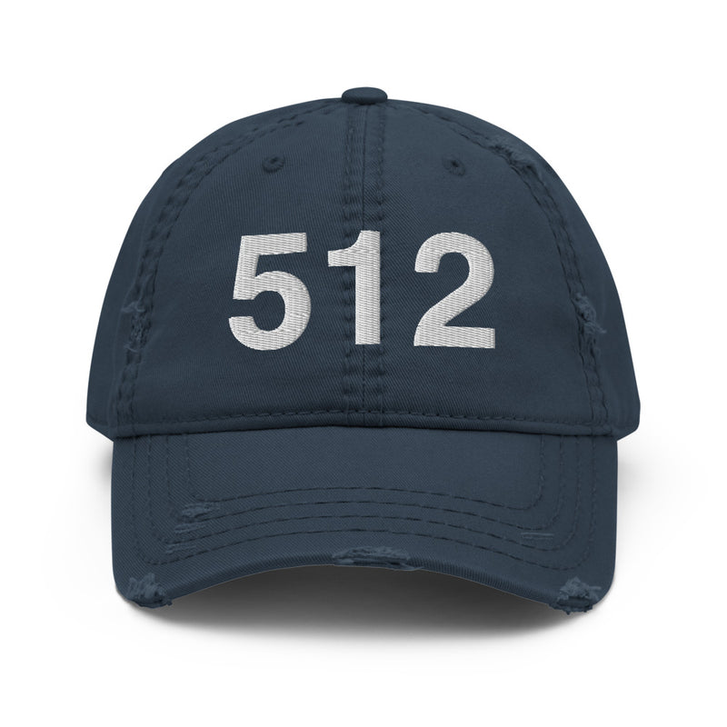 512 Austin Area Code Distressed Dad Hat