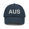 AUS Austin Airport Code Distressed Dad Hat