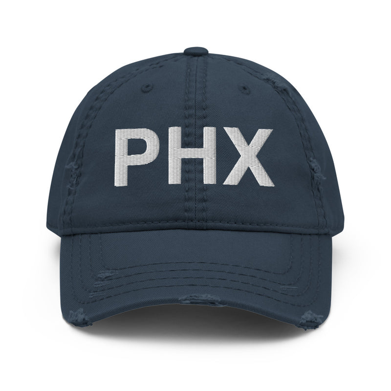 PHX Phoenix Airport Code Distressed Dad Hat