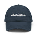 Cursive Charleston SC Distressed Dad Hat
