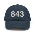 843 Charleston SC Area Code Distressed Dad Hat