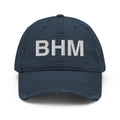 BHM Birmingham Airport Code Distressed Dad Hat