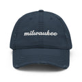 Cursive Milwaukee Distressed Dad Hat