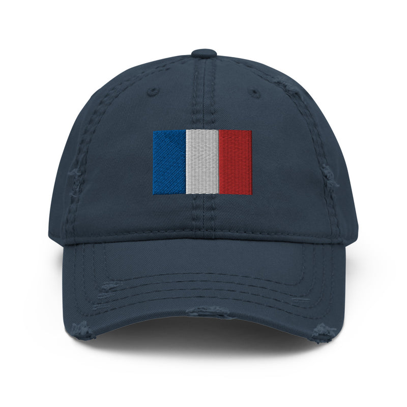 France Flag Distressed Dad Hat
