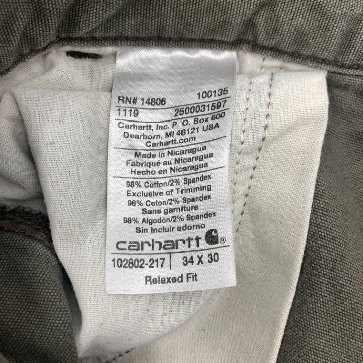 Carhartt 102802-217 Double Knee Relaxed Fit Pants Size 34x30
