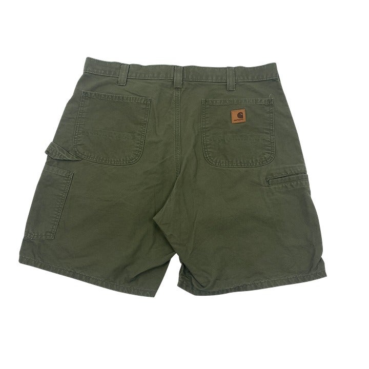 Olive Green Carhartt B144 Carpenter Shorts Size 36