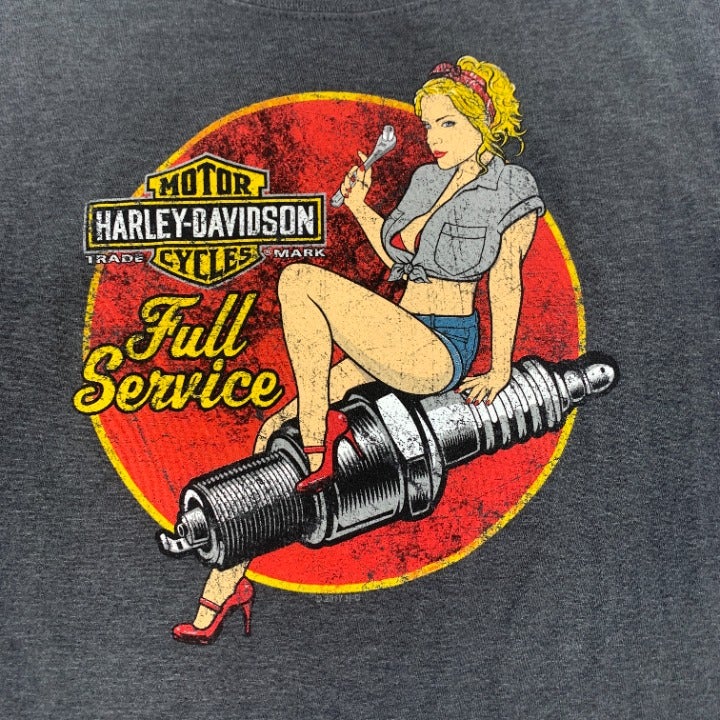 SD California Harley Davidson Mechanic Babe T-Shirt Size L