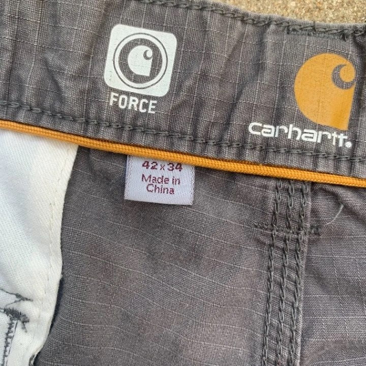 Gray Carhartt Cargo Work Pants Size 42x34