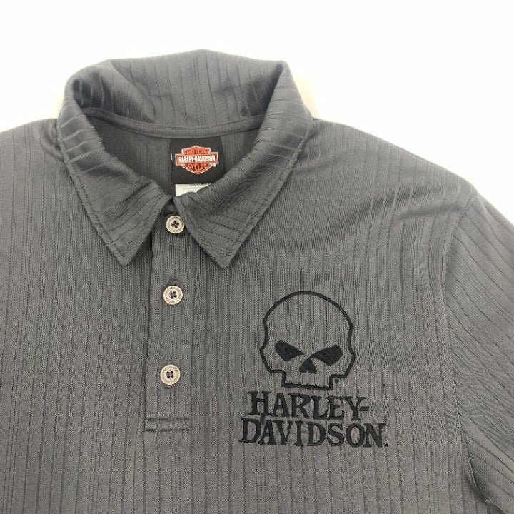 Harley Davidson Embroidered Skull Polo Size M